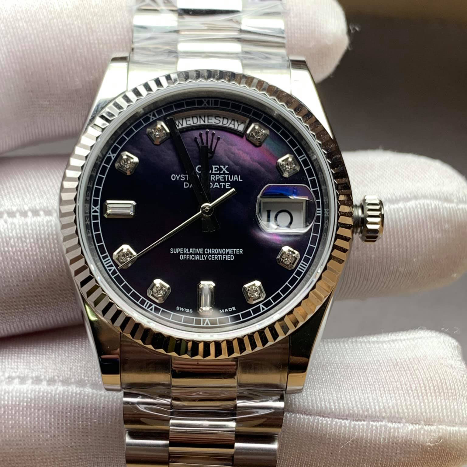 Thông số kích thước đồng hồ Rolex Rep 1:1 Day-Date Mother Of Pearl 118235