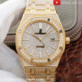 Đồng Hồ Audemars Piguet Super Fake Full Diamond Mạ Vàng PVD 18k