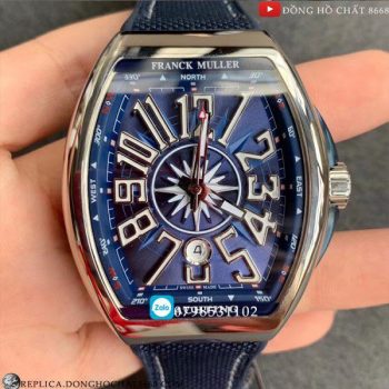 Đồng Hồ Franck Muller Super Fake Vanguard Yachting Blue Dial