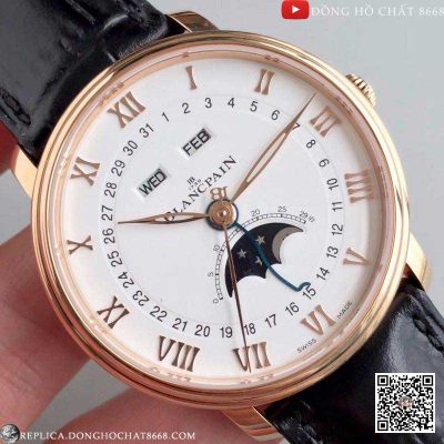 Thiết kế mặt số đồng hồ Blancpain Replica ấn tượng dưới nền trắng tinh khôi