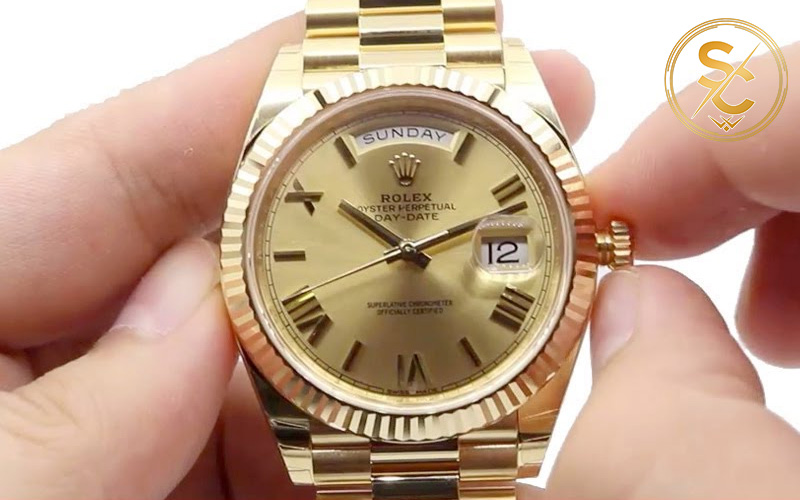 cách chỉnh thứ ngày đồng hồ rolex