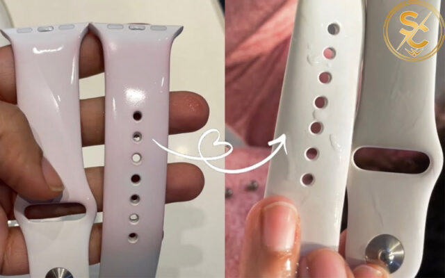 cách làm sạch dây đồng hồ silicon màu trắng