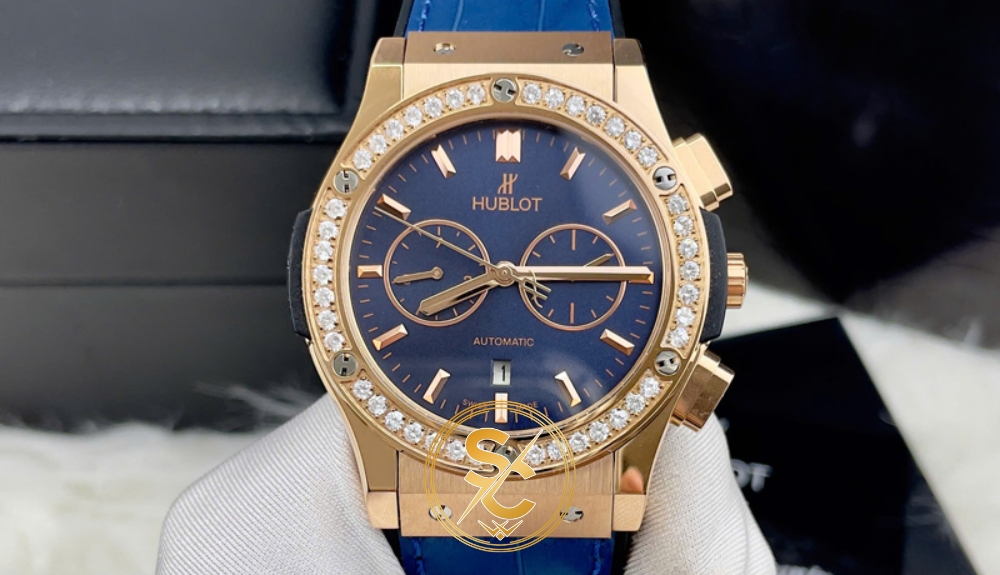 Đồng hồ Hublot giá 5 triệu mặt xanh vỏ mạ vàng