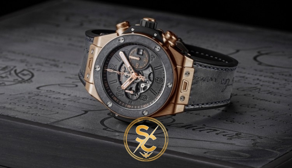 dong ho hublot 882888 Đồng hồ Hublot Geneve Big Bang 882888 vỏ vàng hồng dây da đen phiên bản Replica