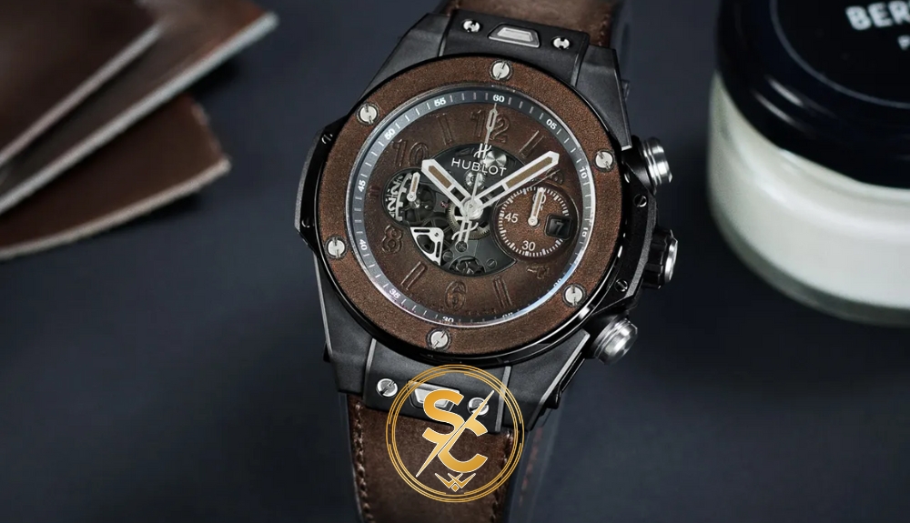 dong ho hublot geneve 882888 Đồng hồ Hublot Geneve Big Bang 882888 vỏ đen dây da nâu phiên bản Replica