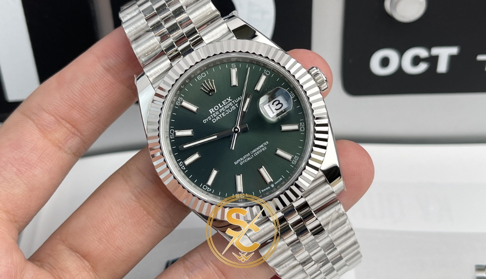 dong ho replica rolex gia 10 trieu Đồng hồ Rolex Datejust giá 10 triệu vỏ thép vành rãnh khía