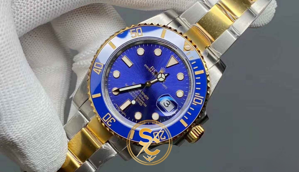 dong ho rolex replica gia 10 trieu Đồng hồ Rolex giá 10 triệu mặt xanh dây Demi Gold Blue