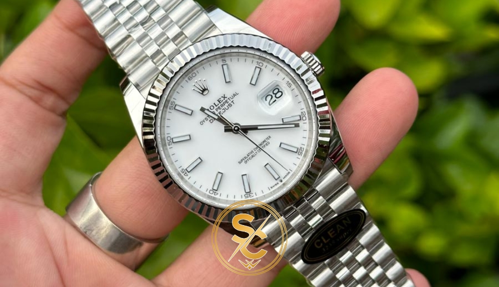 dong ho sieu cap rolex gia 10 trieu Đồng hồ Rolex Datejust mặt trắng dây Jubilee giá 10 triệu