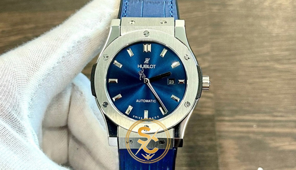 Đồng hồ Hublot mặt xanh dương dây da cao cấp